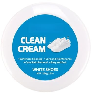 Rushiya Renewal White Shoe Cleaning Cream with Sponge,White Shoe Cleaner Cream,Fast&Effective Stain Removal,Brightens&Reduces Yellowing,No Need Washing,Long-Lasting Care for Sneakers,Multipurpose Kit