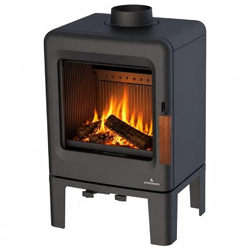 POÊLE À BOIS LIRA ÉTANCHE EN FONTE 5KW - Noir