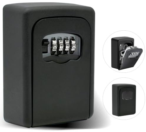 SecuFirst Boite a Cléfs Securisee Exterieur avec Code,Boîte à Clés en Métal | avec serrure à combinaison à 4 chiffres,Boîte à clés pour organisateur de clés,pour jusqu'à 7 clés ou petits objets de valeur