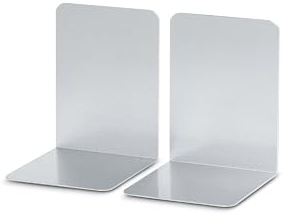 MAUL Serre-Livre en Aluminium (2 Pièces) 12 x 12 x 17, 5 cm, Organisateur, Décoration pour l'Étagère, le Bureau et la Maison, Aluminium Stable au design Élégant, Protège les Meubles, Argenté