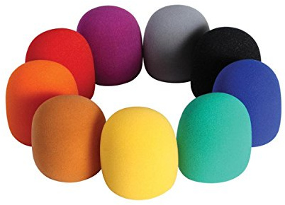 On-Stage ASWS58C9 Multi-Color Microphone Windscreens, 9 Pack