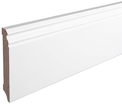 Sockelleiste Massiv Holz Buche weiß lackiert Hamburger Berliner Profil 120mm