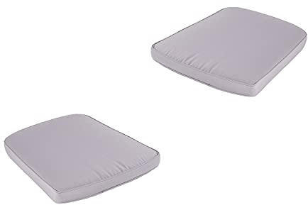 Pack 2 cojines para sillas de jardín, Forma curva, color piedra, Medidas 45x47x5 cm, Repelente al agua, Desenfundable, Funda de cojín con relleno para sillas de terraza, Cojines silla de comedor