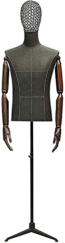 SGSG Männliche Schneiderpuppe zum Nähen Schwarz Männlich Einstellbar 140-190cm Stativständer Schneiderpuppe Draht Hohlkopf Für Schmuck Display Schaufensterpuppe Körper Torso Kleiderform