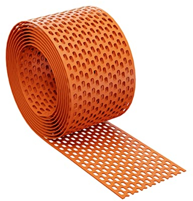 5m Traufgitter Eurovent® Lüftungsband Lüftungsgitter Vogelschutzgitter Sperling RAL8004 Zigelrot (Breite: 50mm)