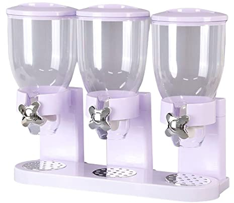 Boîte de rangement triple pour aliments secs, comptoir de cuisine, organisateur d'affichage de collations, distributeur de céréales pour flocons d'avoine, petit déjeuner, maison, noix alimentaires,