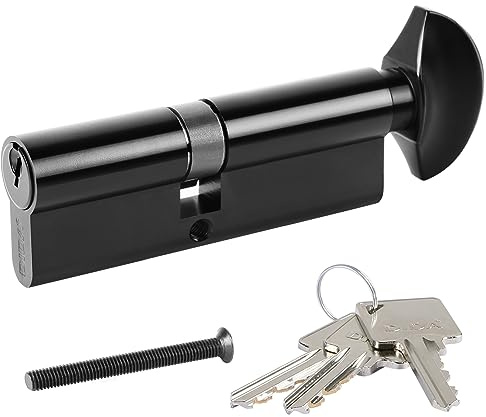 DIDA® 90mm(50T/40) Thumb Turn Euro Cylinder Lock,UPVC Barrel Lock with 3 Keys Anti-Pick,Anti-Bump,Anti-Drill,High Security,Matte Black Finish,Suitable for All Door Types,BS EN 1303:2005