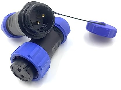 bayzconn SP21 2 poli Aeronautica Connettore, IP68 Impermeabile 2 pin Connettore di Saldatura Femmina Spina e Maschio Presa Connettore Rotondo in Linea Tipo Aviation Spina per Lampade Esterne 500V 30A
