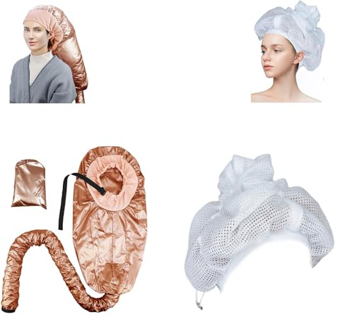 Net Plopping Cap Für Lockiges Haar, Trockenhauben Für Haare, Bonnet Attachment Für Haartrockner Einstellbar, Haarkappe Mit Kordelzug, Verstellbare Haube Für Lockiges Haar