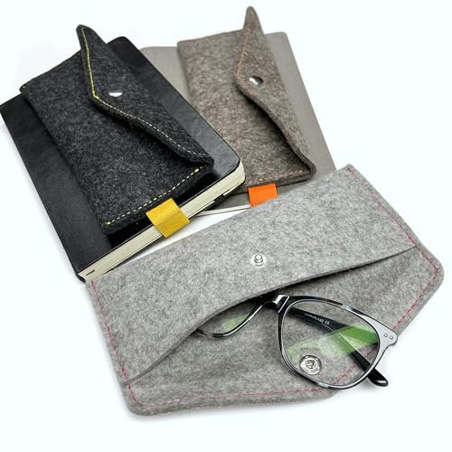 Stifteetui Mäppchen aus Wollfiz mit oder ohne Gummiband | CONCHAL | für Stifte oder Lesebrille geiegnet | Handmade by Manufactica®