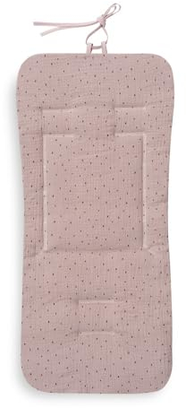 Interbaby - Universelle, wendbare Sitzauflage für Kinderwagen aus der Don Algodón-, Muselinestoff Punkte- oder Sterne-Kollektion in Rosa Maquillaje, Sommerkissen für Kinderwagen und Autositz.