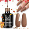 beetles Autumn Gel Nail Polish, 1Pcs 15ml Caramel Brown Colour Soak Off UV Gel Polish Nail Art Manicure Salon DIY Nail Design Decoration at Home Gift for Girls Women-CL109