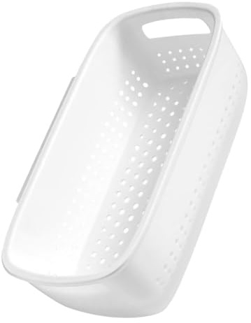 MUSISALY Reusable Double-Layer Kitchen Colander Strainer with Stylish White Design, Pp and Hips Material, Sink Baskets for Sink Units, for Washing Fruits, Bowls, and Vegetables in Kitchen