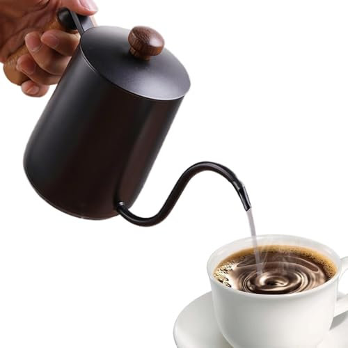 Stainless Steel Coffee Brew Jug, Water Kettle Gooseneck, Long Narrow Spout Tea Pitcher Jug, 600ml Drip Cup for Tea, Coffee and Water Brewing at Home or Hot Water Pouring