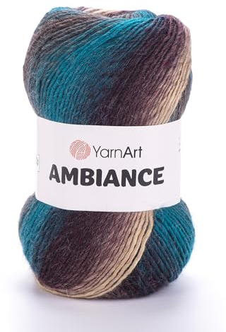 YarnArt Ambiance - Hilo degradado suave, multicolor, hilo para tejer y ganchillo para chales, mantas, suéteres y proyectos de manualidades, 100 g (250 m) (163)
