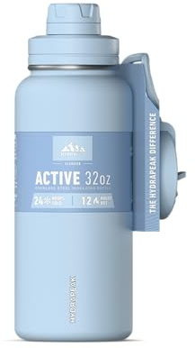 Hydrapeak 32oz Sport Insulated Water Bottle with Straw & Chug Lid, Leak & Spill Proof, Keeps Drinks Cold for 24 Hours, Hot for 12 Hours, Premium Stainless Steel Water Bottles (32oz, Cloud)