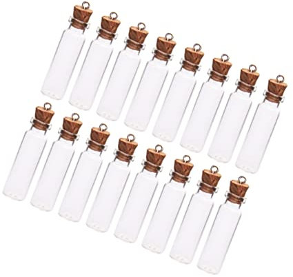 HOLIDYOYO 50piezas Mini Botellas De Vidrio Transparente Para Crear Recuerdos De Boda Mensajes y Fiestas Con Tapón De Corcho