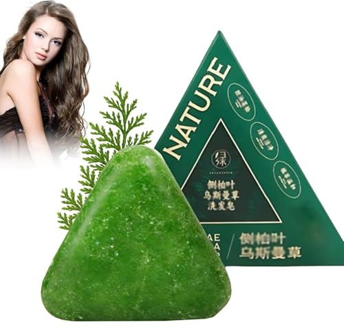 Nature Triangle Shampoo Bar, Nature Green Shampoo, pflanzliches festes Shampoobar, Sanfte Reinigung und Nährende Pflege für Frauen Und Männer, Stärkt Glatt Haar (1PC)