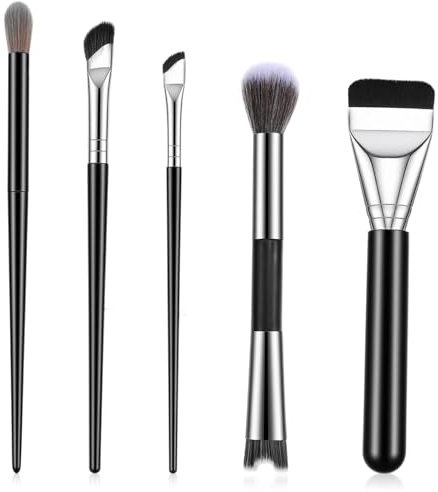Lot de 5 pinceaux de contour du nez, double extrémité en forme de U pour sculpter le nez et fard à joues, mini pinceau plat et incliné doux pour femme, outils de maquillage pratiques pour sculpter