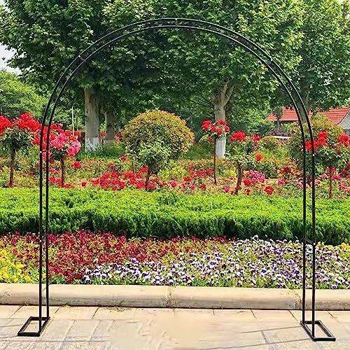 Arche de jardin en métal robuste pour plantes grimpantes – Support d'arche de mariage pour roses et vignes – Décoration extérieure 160 x 220 x 40 cm Couleur noire