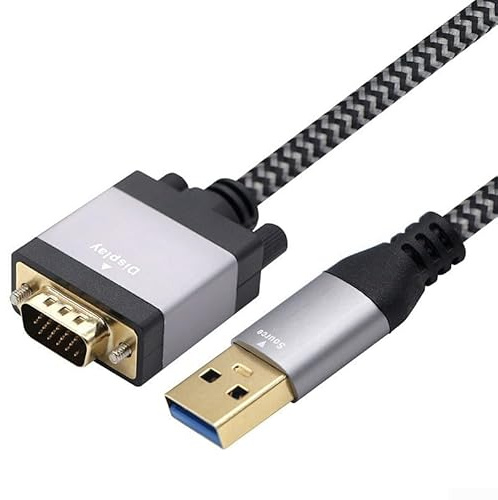 Adaptadores USB a VGA, USB 3.0 a VGA macho adaptador de cable de video de 2 m, convertidor de video multipantalla, conecta portátiles a monitores y proyectores
