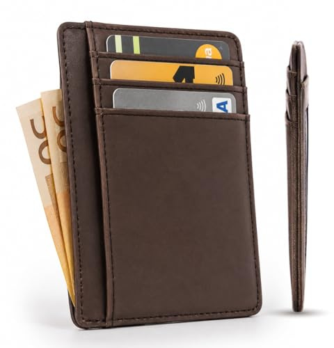 AKIDOS Carteras para Hombre con Protector RFID - Tarjetero Hombre Ultra Fino Minimalista Billetera compacta para Tarjetas y Billetes - diseño Ligero Ideal para Uso Diario