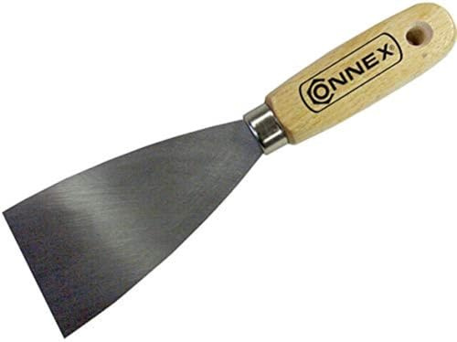 Connex Malerspachtel 40 mm – Holzheft & Klinge aus Carbonstahl | Zum Verspachteln und Abkratzen von Farbe oder Tapete – Made in Germany Qualität – Universalspachtel – Griffspachtel