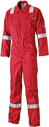 Dickies FR5401 RD 42T Size 106 Pyrovatex Lightweight Coverall - Red