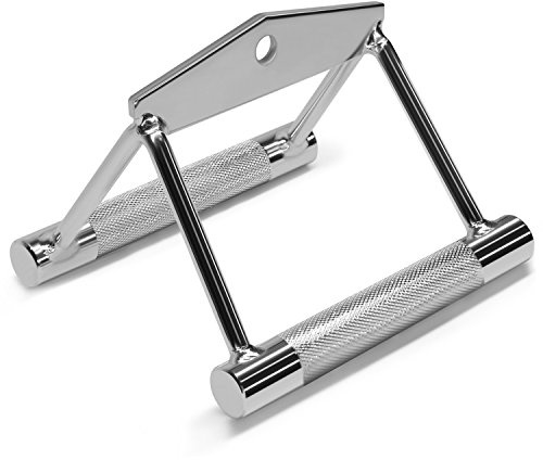 Yes4All Seated Row Double D Handle Cable Attachment – Double D Grip / Double Row Handle for Cable Attachment (Chrome)