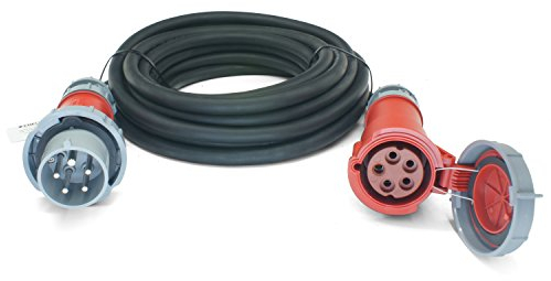ENECEN 1332550 CEE-Verlängerungskabel 400V/32A IP67 Gummi H07RN-F 5x4 mm² mit ST/KU 5-polig wasserdicht 50m
