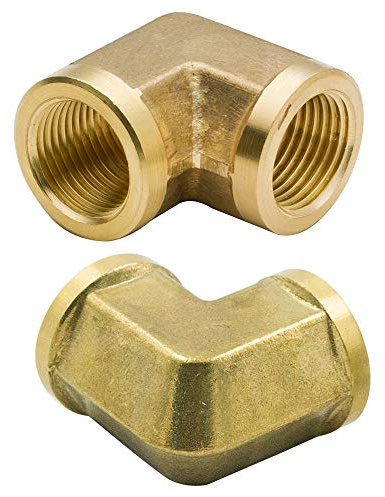 Legines Brass Pipe Fitting - Forged 90 Degree Elbow (Female), 1/8 x 1/8, 1/4 x 1/4, 3/8 x 3/8, 1/2 x 1/2, 3/4 x 3/4 (Pack of 2) (1/2)