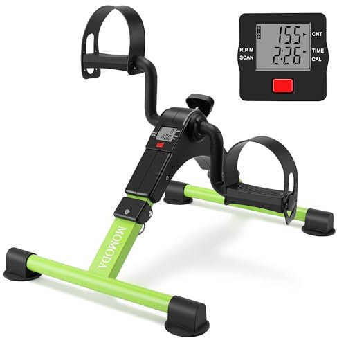 Pedaltrainer, Mini-Schreibtisch-Zyklus mit LCD-Monitor, zusammenklappbar, Schwarz / Grün