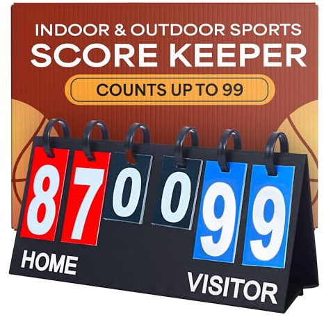 Upstreet Scoreboard/Score Keeper for Indoor & Outdoor Sports - Ping Pong/Baseball/Tennis/Basketball Scoreboard or Varsity Scoreboards/Volleyball Scorekeeper - Portable Scoreboard Flips up to 100