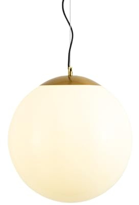 Qazqa Modern Pendelleuchte, Pendellampe - Ball Hl - Weiß, 40cm, Ideal als Wohnzimmerlampe