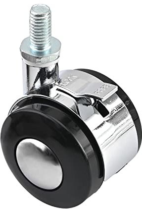 MroMax Office Table Chair 1.6 Inch Dia Alloy Swivel Twin Wheel Trolley Caster Black with Brakes/no Brakes