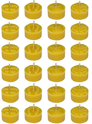 Toms Bienen 24 Teelichter Glücksbringermotiv aus 100% reinem Bienenwachs