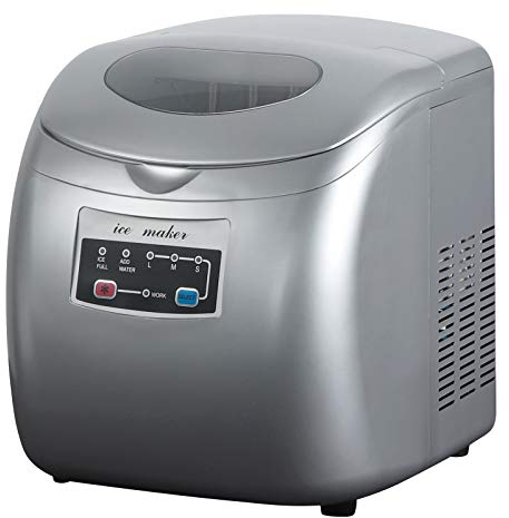 WOLTU Machine à Glaçons, 12kg/24h, 3 Tailles de glaçons, Réservoir d'eau de 2,8 litres, Générateur de Glace, ABS, Argenté