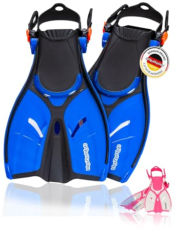 AQUAZON Style Verstellbare Flossen, Schnorchelflossen, Taucherflossen, Schwimmflossen für Kinder und Erwachsene zum Schnorcheln, Schwimmen, Farbe:Blue, Größe:42/45