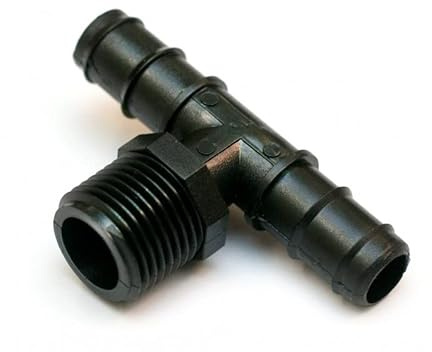 TEE 90° PORTAGOMMA FILETTATO MASCHIO PER TUBO POLIETILENE 20 mm x 3/4' x 20 mm (10)