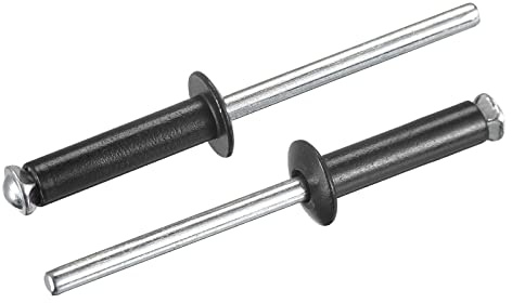 sourcing map 25Stk Blindnieten 5mmx20mm Flach Rundkopf Niete Schwarz | für Metallplatten Fügen