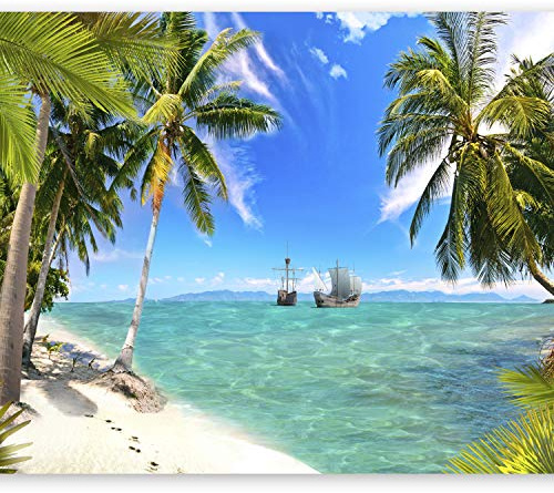 murando - Fototapete Vlies Strand Meer, 400x280 cm, Schlafzimmer, 3D-Effekt | Full HD Druck, 3D-Effekt, lichtbeständige Farben, ideal fürs Wohn- oder Schlafzimmer, schnelle Montage, lichtbeständig, edel