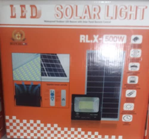 Faro Faretto LED Solare con Pannello 400-500W 6500K IP67 RL.X con Telecomando ad Energia Solare (500)