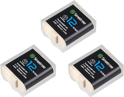 Smatree 1800mAh Li-ion Replacement Battery 3-Pack Compatible for GoPro Hero 12,GoPro Hero 11,GoPro Hero 10 and GoPro Hero 9