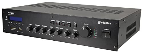 Adastra Amplificador mezclador de 100 V serie RM para instaladores con elección DAB+, BT, USB/SD | 120 W