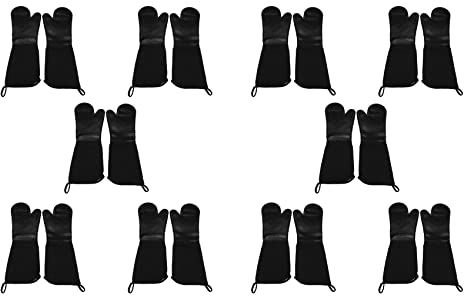 liovitor Extra lange Ofenhandschuhe, strapazierfähig, handelsübliche Qualität, hitzebeständige Grillhandschuhe mit gestepptem Baumwollfutter, 20 Stück