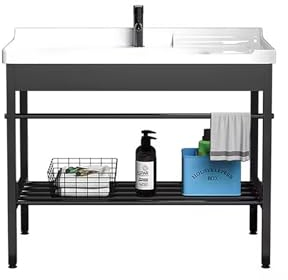 Freistehendes Küchenspülbecken,Spülbecken,Keramik Handwaschbecken Spültisch,Mobiles Waschbecken Mit Wasserhahn,Spüle Camping,Outdoor Küche Sink,Freistehende Edelstahlspüle, Außenwaschbecken Für Garten