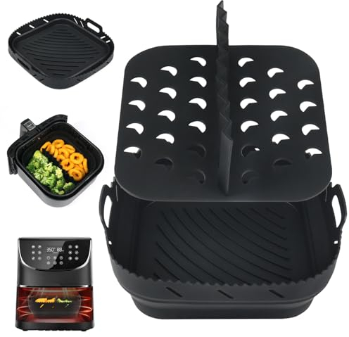 BYKITCHEN Silikonform für Ninja Speedi ON400EU/COSORI 5,5L/Turboblaze 6L/XXL 6.2L, Heißluftfritteuse, Airfryer Zubehör für Philips XL 6.2L, Heißluftfritteuse Backform für Cecotec/Tefal