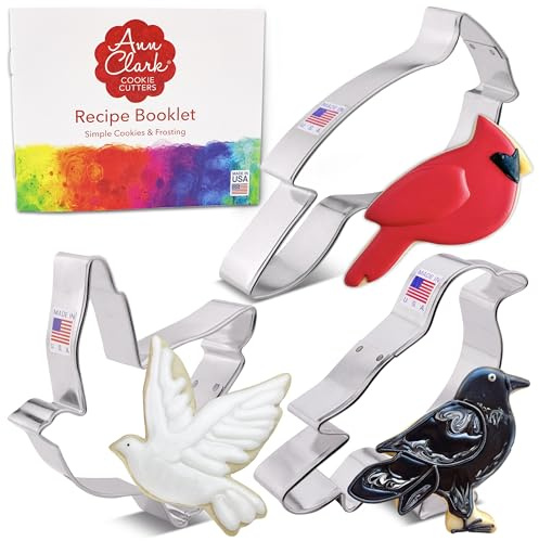 Ausstechformen von Ann Clark USA - Vögel, 3-teiliges Set - Taube, Krähe, und Kardinal