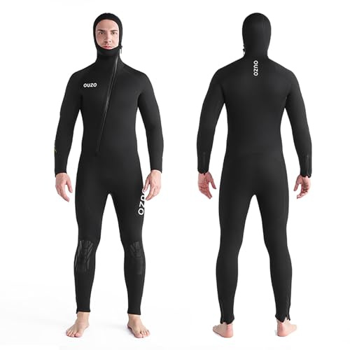 LEIDIMUS 5Mm Neoprenanzug Für Damen Und Herren, Mit Frontreißverschluss, Kapuze, Ideal Zum Freitauchen, Schnorcheln, Surfen, Kanufahren Und Tauchen