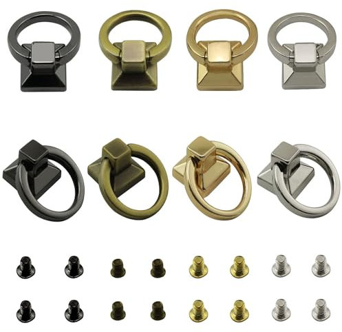 XGNG Seitenclip-Schnallen aus Metall, quadratisch, für Geldbörse, Kettenglieder-Verschluss, Taschenaufhängung, drehbarer Kugelkopf-Knöpfe für Heimwerker, Lederhandwerk, Taschenherstellung, 8 Stück
